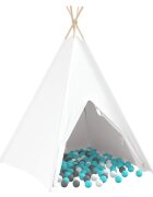 vidaXL Teepee sátor Fehér 120 x 120 x 150 cm Textil és Műanyag