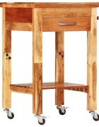 vidaXL tömör akácfa konyhai kocsi 55 x 55 x 89 cm