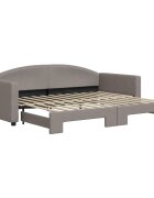 vidaXL tópszínű kihúzható szövet heverő 90 x 200 cm