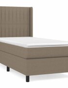 vidaXL tópszínű szövet rugós ágy matraccal 80 x 200 cm