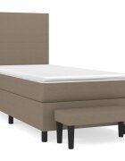 vidaXL tópszínű szövet rugós ágy matraccal 80 x 200 cm