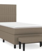 vidaXL tópszínű szövet rugós ágy matraccal 80 x 200 cm