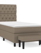 vidaXL tópszínű szövet rugós ágy matraccal 80 x 200 cm