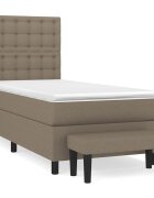 vidaXL tópszínű szövet rugós ágy matraccal 80 x 200 cm