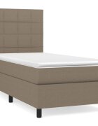 vidaXL tópszínű szövet rugós ágy matraccal 80 x 200 cm