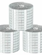vidaXL Tükör Mozaik Csempe Geometrikus 3 db Ezüst 100 x 4 cm Üveg
