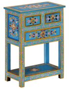 vidaXL türkiz tömör mangófa tálalószekrény 55 x 30 x 76 cm