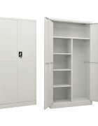 vidaXL világosszürke acél zárható szekrény 90 x 40 x 180 cm