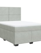 vidaXL világosszürke bársony rugós ágy matraccal 140x190 cm