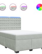 vidaXL világosszürke bársony rugós ágy matraccal 140x190 cm