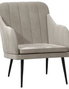 vidaXL világosszürke bársonyfotel 63 x 76 x 80 cm