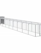 vidaXL világosszürke horganyzott acél tyúkketrec 110x1017x110 cm