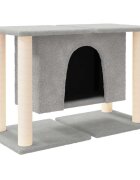 vidaXL világosszürke macskabútor szizál kaparófákkal 50 cm