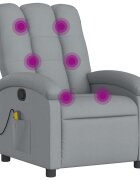 vidaXL világosszürke szövet dönthető masszázsfotel