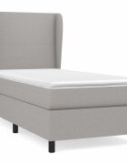 vidaXL világosszürke szövet rugós ágy matraccal 80 x 200 cm