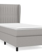 vidaXL világosszürke szövet rugós ágy matraccal 80 x 200 cm