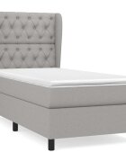 vidaXL világosszürke szövet rugós ágy matraccal 80 x 200 cm