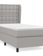vidaXL világosszürke szövet rugós ágy matraccal 80 x 200 cm