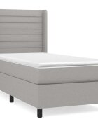 vidaXL világosszürke szövet rugós ágy matraccal 80 x 200 cm