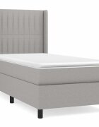 vidaXL világosszürke szövet rugós ágy matraccal 80 x 200 cm