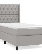 vidaXL világosszürke szövet rugós ágy matraccal 80 x 200 cm