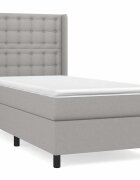 vidaXL világosszürke szövet rugós ágy matraccal 80 x 200 cm