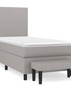 vidaXL világosszürke szövet rugós ágy matraccal 80 x 200 cm