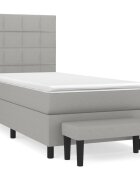 vidaXL világosszürke szövet rugós ágy matraccal 80 x 200 cm