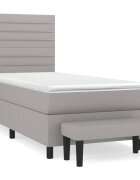 vidaXL világosszürke szövet rugós ágy matraccal 80 x 200 cm