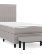 vidaXL világosszürke szövet rugós ágy matraccal 80 x 200 cm