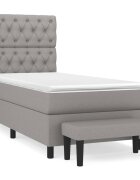 vidaXL világosszürke szövet rugós ágy matraccal 80 x 200 cm