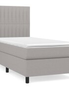 vidaXL világosszürke szövet rugós ágy matraccal 80 x 200 cm