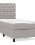 vidaXL világosszürke szövet rugós ágy matraccal 80 x 200 cm