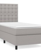 vidaXL világosszürke szövet rugós ágy matraccal 80 x 200 cm