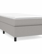 vidaXL világosszürke szövet rugós ágy matraccal 80 x 200 cm
