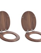 vidaXL WC ülőke 2 pcs Barna 44 x 38 cm Szerelt Fa
