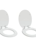 vidaXL WC ülőke 2 pcs Fehér 44 x 38 cm Szerelt Fa