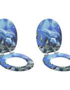 vidaXL WC ülőke 2 pcs Kék 44 x 38 cm Szerelt Fa