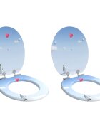 vidaXL WC ülőke 2 pcs Kék 44 x 38 cm Szerelt Fa