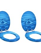 vidaXL WC ülőke 2 pcs Kék csepp 44 x 38 cm Szerelt Fa