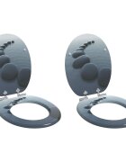 vidaXL WC ülőke 2 pcs Szürke 44 x 38 cm Szerelt Fa