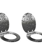 vidaXL WC ülőke 2 pcs Szürke 44 x 38 cm Szerelt Fa
