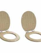 vidaXL WC ülőke 2 pcs Világos bambusz szín 44 x 38 cm Szerelt Fa