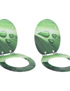 vidaXL WC ülőke 2 pcs Zöld csepp 44 x 38 cm Szerelt Fa