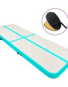 vidaXL zöld PVC felfújható tornamatrac pumpával 300 x 100 x 15 cm