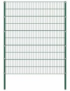 vidaXL zöld vas kerítéspanel oszlopokkal 1765 x 200 cm