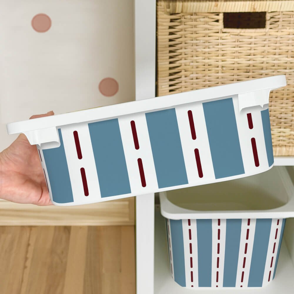 INSPIO Eredeti matrica az IKEA TROFAST-hoz – Burgundy Blue Csíkok