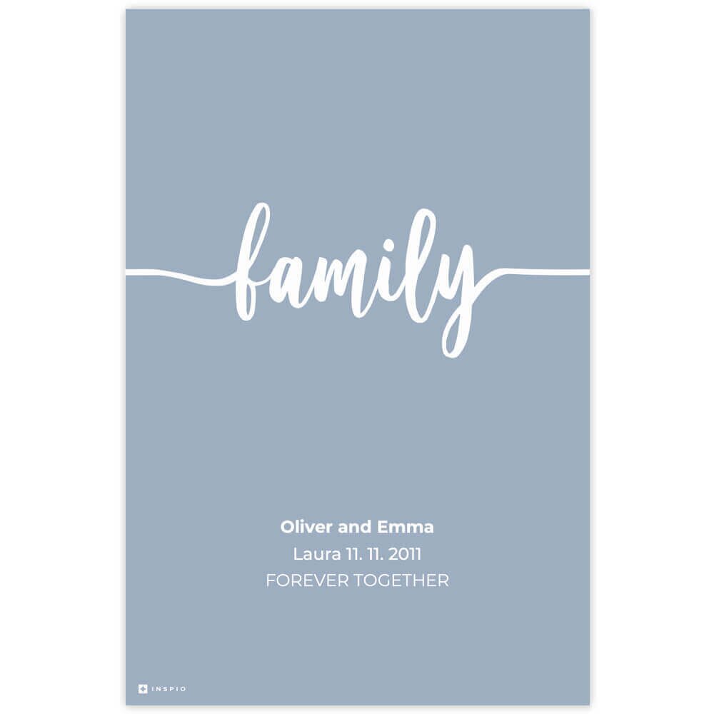 INSPIO Fali dekoráció - FAMILY nevekkel és dátummal
