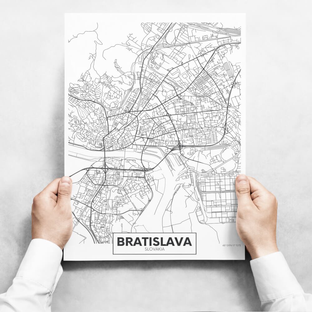 INSPIO Fali dekoráció - Map Of Bratislava II