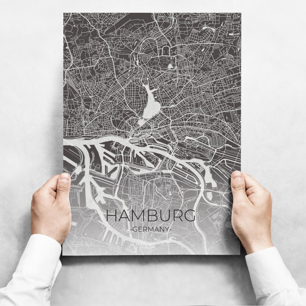 INSPIO Fali dekoráció - Map Of Hamburg